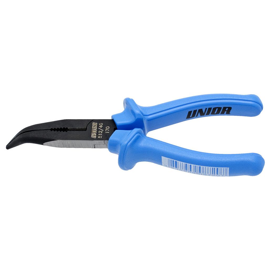 Unior Long Nose Pliers With Side Cutter Bent 170